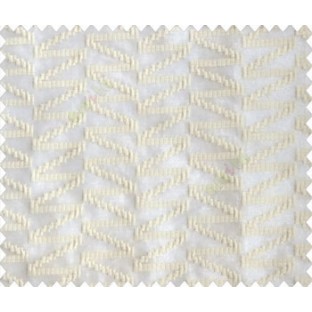 Cream on cream base staircase digital design continuous embroidery sheer curtain